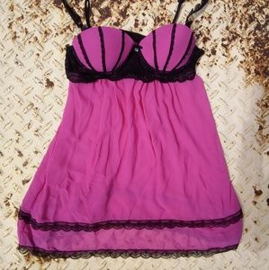 In Bloom by Jonquil Magenta Bridal Chemise